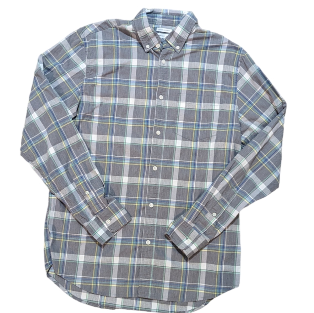 Old Navy Shirt Mens Medium Preppy Business Casual Plaid Button Up